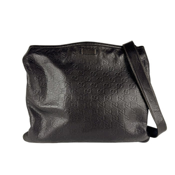 Gucci Shoulder Bag Leather Dark Brown