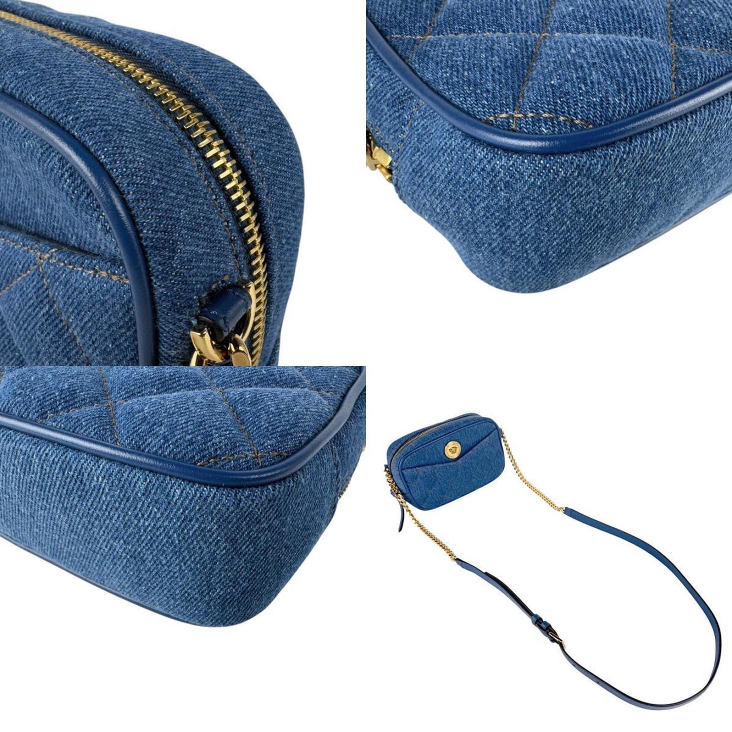 Versace Medusa Denim Blue Shoulder Bag
