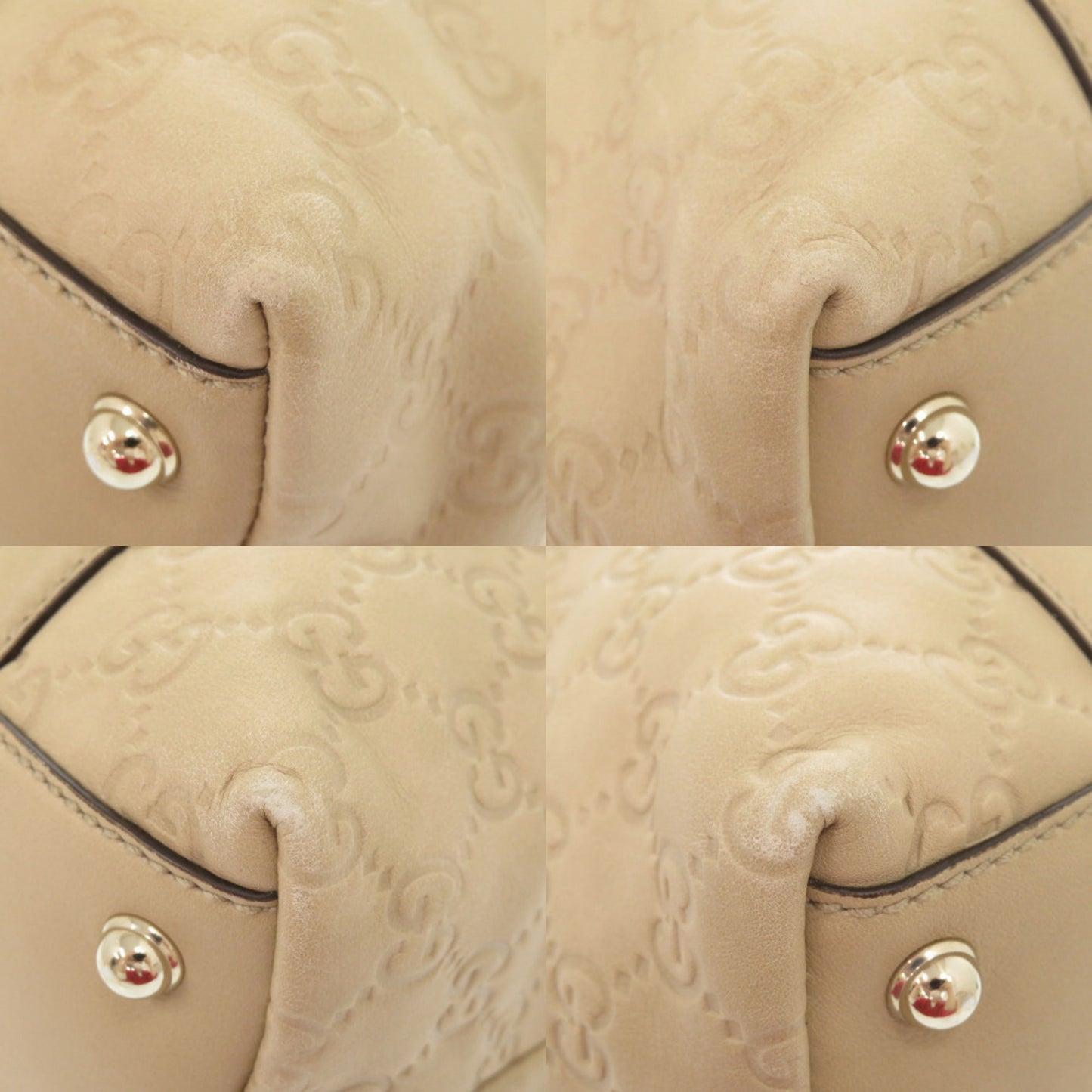 Gucci Guccissima Gg Logo 162094 Leather Beige Tote Bag Handbag 0245 Gucci