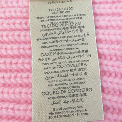 Gucci 773426 Patched Wool Knit Scarf With Cashmere Blend