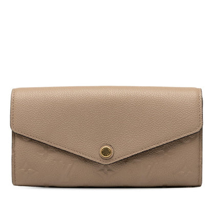 Louis Vuitton Monogram Empreinte Portefeuille Sarah Long Wallet M68708 Tourterelle Beige Leather