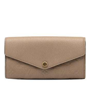 Louis Vuitton Monogram Empreinte Portefeuille Sarah Long Wallet M68708 Tourterelle Beige Leather
