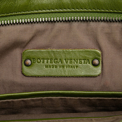 Bottega Veneta Intrecciato Crossbody Shoulder Bag In Green Leather