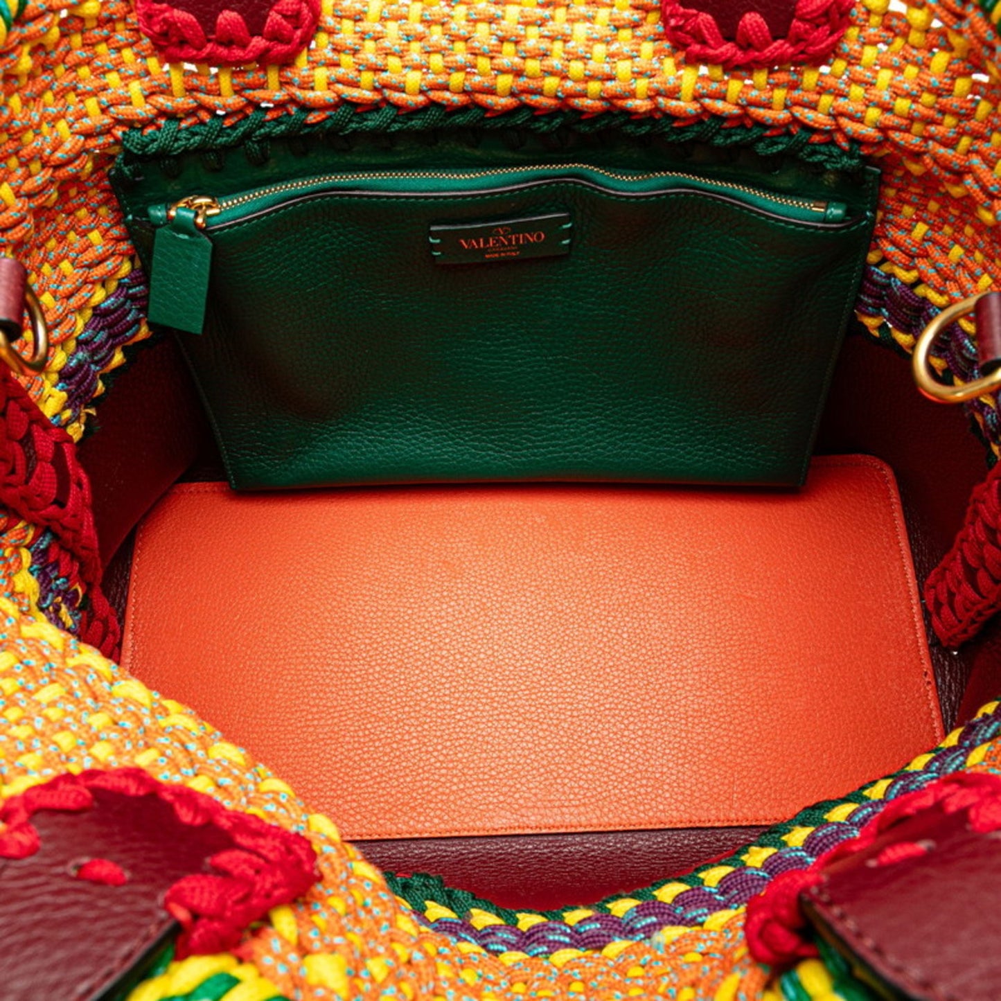 Valentino Handbag Shoulder Bag Bordeaux Multicolor Leather