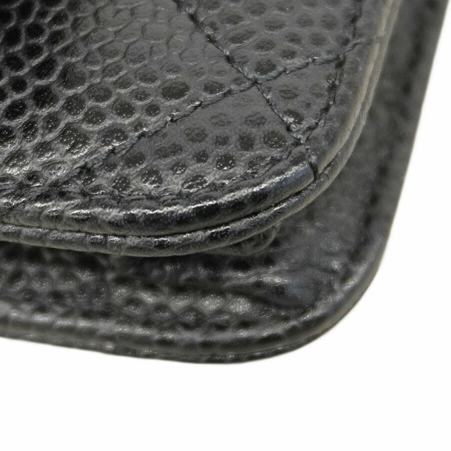 Chanel Matelasse Shoulder Wallet With Chain Bag In Caviar Skin