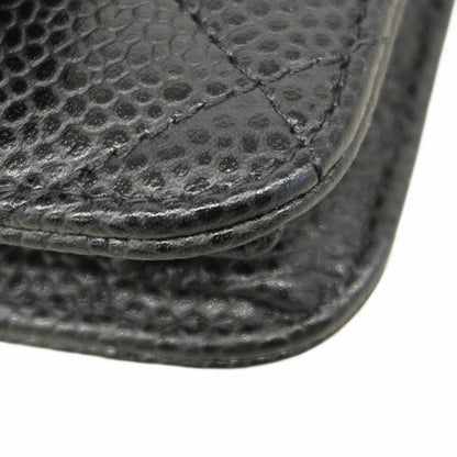 Chanel Matelasse Shoulder Wallet With Chain Bag In Caviar Skin