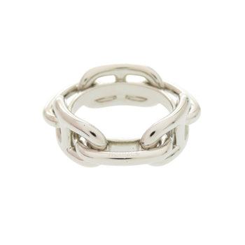 Like New Hermes Chaine D'Ancre Silver Metal Scarf Ring 0157 Hermes