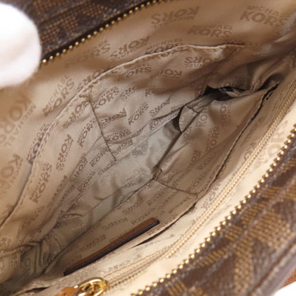 Michael Kors Mk Signature Shoulder Bag Leather/Coated Canvas