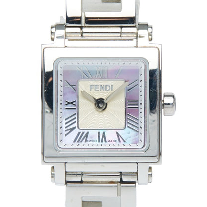 Fendi Quadromini Watch 60500L Quartz Purple Dial Stainless Steel