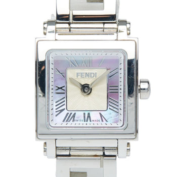 Fendi Quadromini Watch 60500L Quartz Purple Dial Stainless Steel