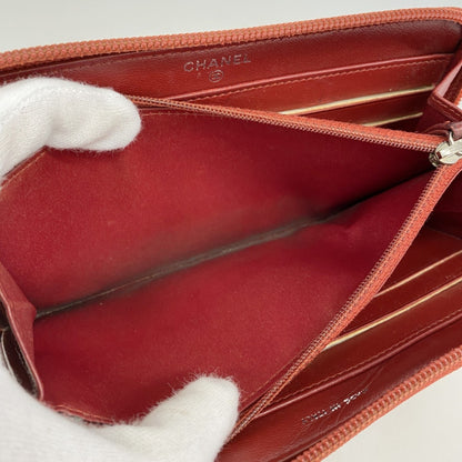 Chanel Camellia Lambskin Long Wallet