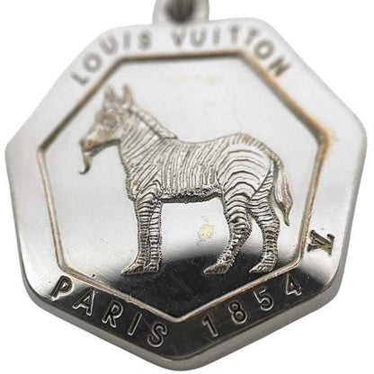 Louis Vuitton Savane Zebra Necklace Ec-24103 Silver M62611 Metal Rm0196 Louis Vuitton Lv Initial