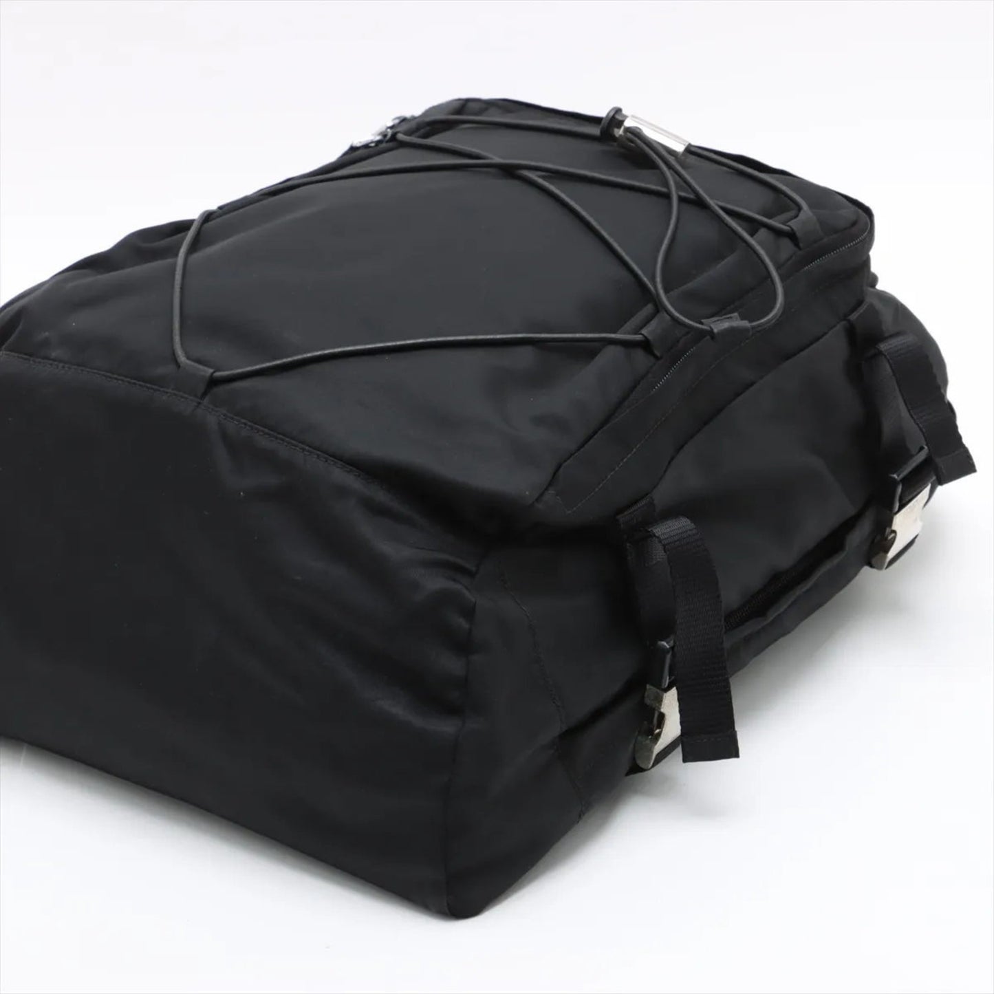 Prada Tessuto Nylon Triangle Logo Vz0055 Leather Backpack