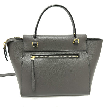 Celine 189153 Logo 2Way Shoulder Bag Hand Bag Gray