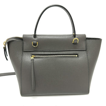 Celine 189153 Logo 2Way Shoulder Bag Hand Bag Gray
