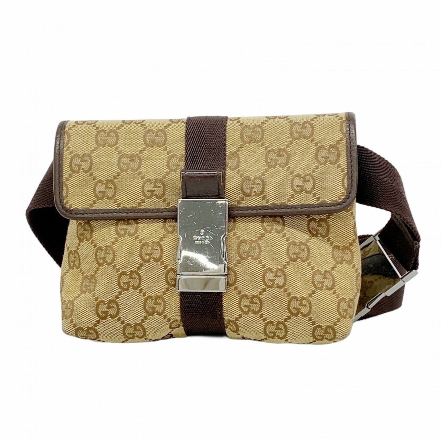 Gucci Waist Bag Gg Canvas 131236 Brown