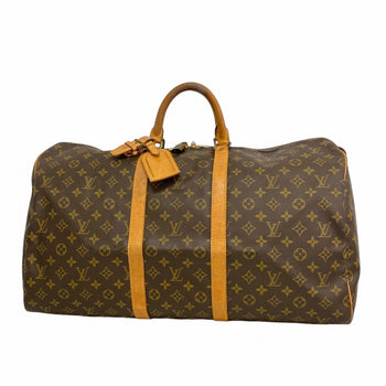 Louis Vuitton Monogram Keepall 55 Boston Bag M41424 Brown
