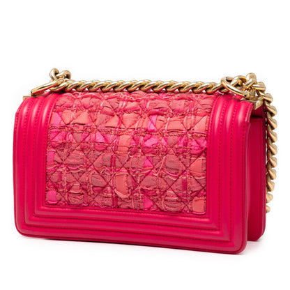 Chanel Boy Chanel 20 Chain Shoulder Bag In Pink Tweed
