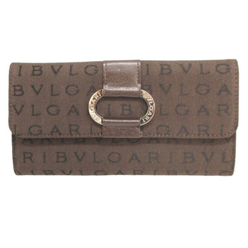 Bvlgari Canvas Brown Double Long Wallet 0111Bvlgari