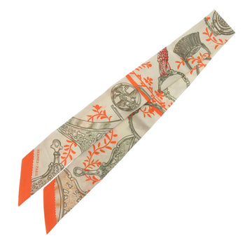 Herms Twilly Etriers Remix Armor Remix Silk Orange Scarf Muffler 0114 Hermes