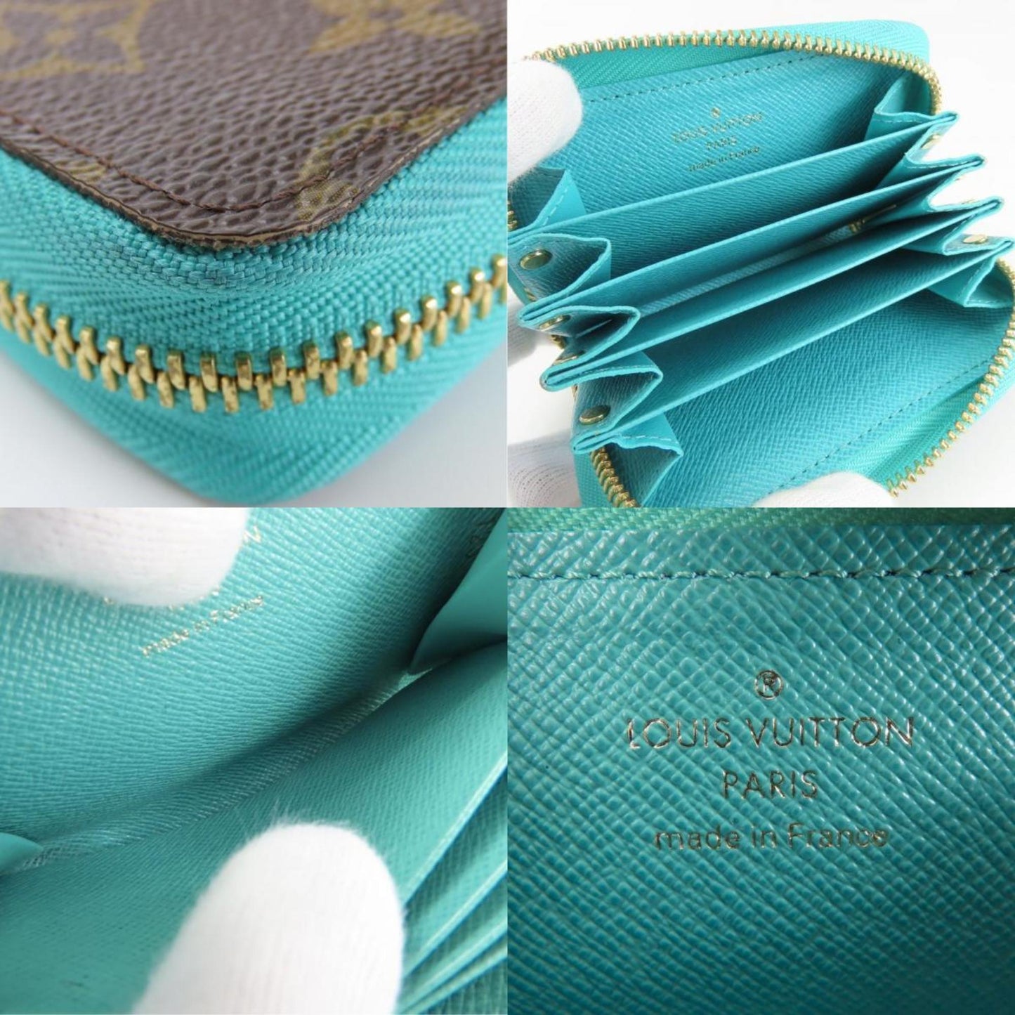 Louis Vuitton Multicart Card Case M60910 Monogram Turquoise Blue Brown