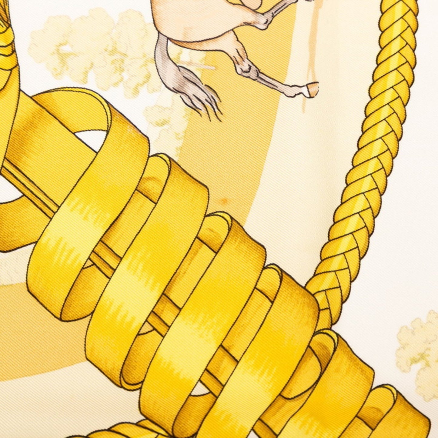 Hermes Herms Carr 90 Les Allvres Dv Cheval Horse Ribbon Scarf