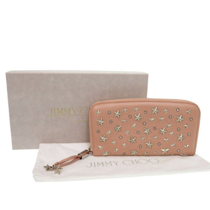Jimmy Choo Philippa Star Stud Leather Pink Long Wallet 1689Jimmy Choo