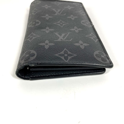 Louis Vuitton M61697 Monogram Eclipse Portefeuille Brazza Bifold Wallet
