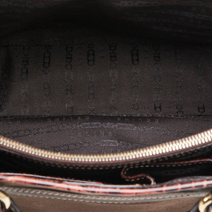 Celine Boogie Bag Handbag Brown Canvas Leather