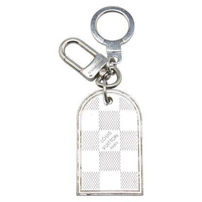 Louis Vuitton Damier Porte Cle Address Charm Keyring M65770 Silver Black Metal