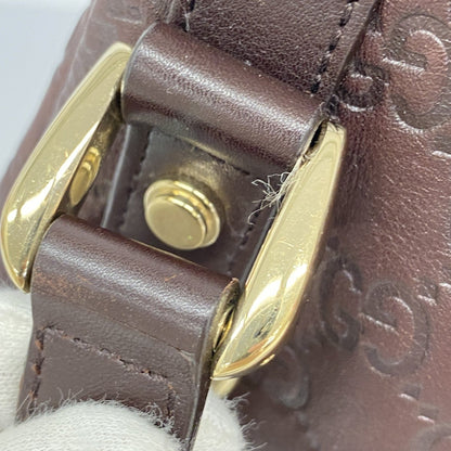 Gucci Tote Bag Guccissima 130736 Leather Dark Brown Champagne