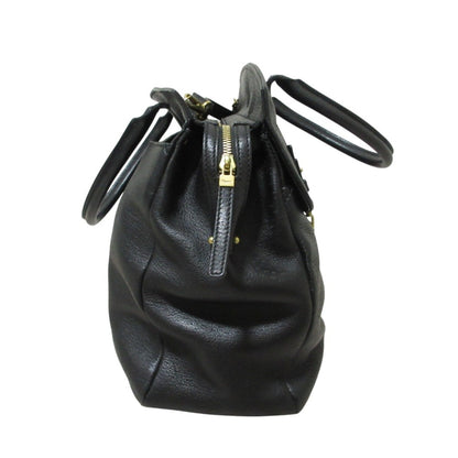 Salvatore Ferragamo Gancini Leather Tote Bag In Black