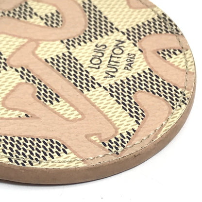 Louis Vuitton M61943 Damier Azur Charm Key Holder White X Pink