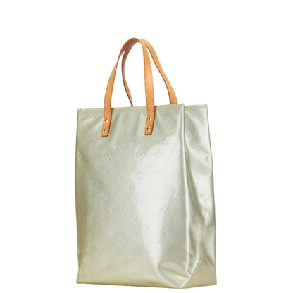 Louis Vuitton Monogram Vernis Reed Mm Tote Bag Handbag M91142 Green Silver Patent Leather