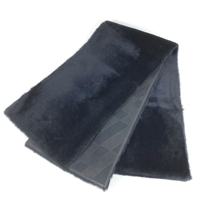 Hermes Leather Fur Shawl Stole Scarf