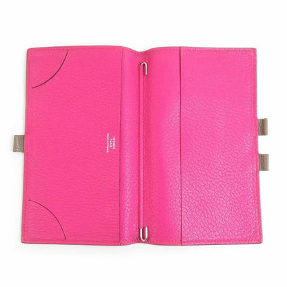 Hermes Herms Leather Notebook Cover In Greige