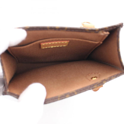 Louis Vuitton Petite Sac Plat Handbag Coated Canvas Leather Monogram