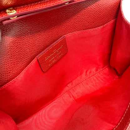Salvatore Ferragamo Vala Ribbon Bag 2Way Pochette Shoulder Bag Red