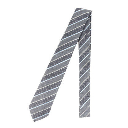 Louis Vuitton Regimental Monogram Silk Cravate Tie M79911 Gray 148Cm X 7Cm