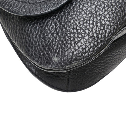 Prada Triangle Logo Plate One-Shoulder Bag Black Leather