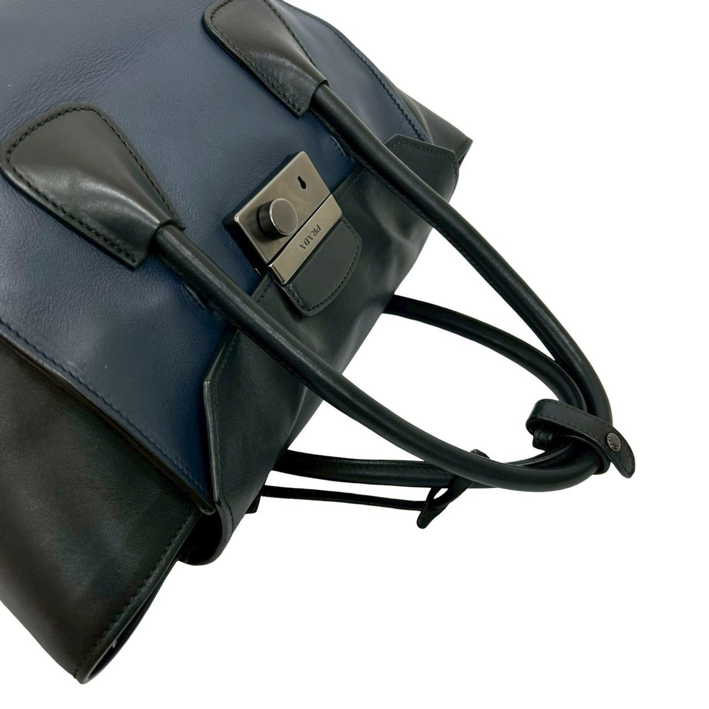 Prada Prada Logo Two-Tone Leather 2-Way Handbag