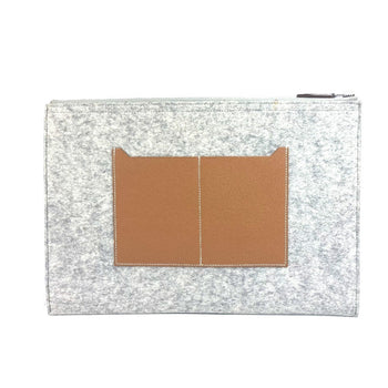 Hermes Toudou 37 Pouch/Clutch Bag In Felt And Leather