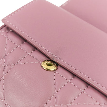 Christian Dior Lady Cannage Lotus Wallet Tri-Fold In Lavender