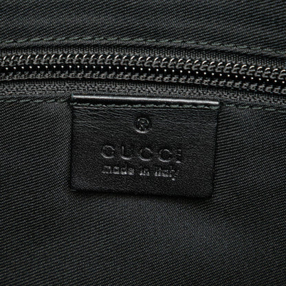 Gucci Gg Canvas Shoulder Bag 145857 Black Leather