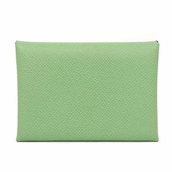 Hermes Herms Calvi Duo Epsom Leather Green B Stamp (Made In 2023) Card Case/Coin Case