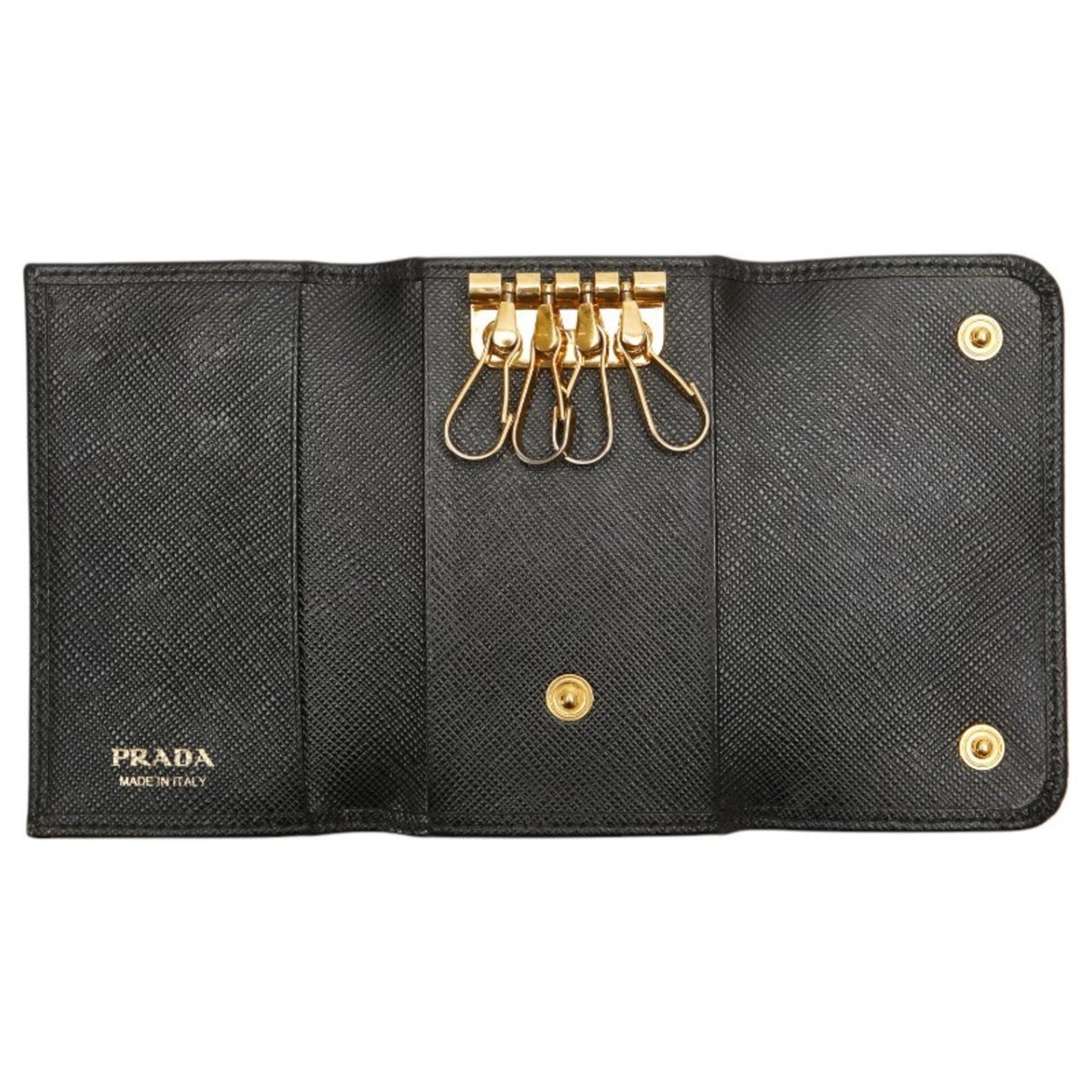 Prada 4-Ring Key Case In Black