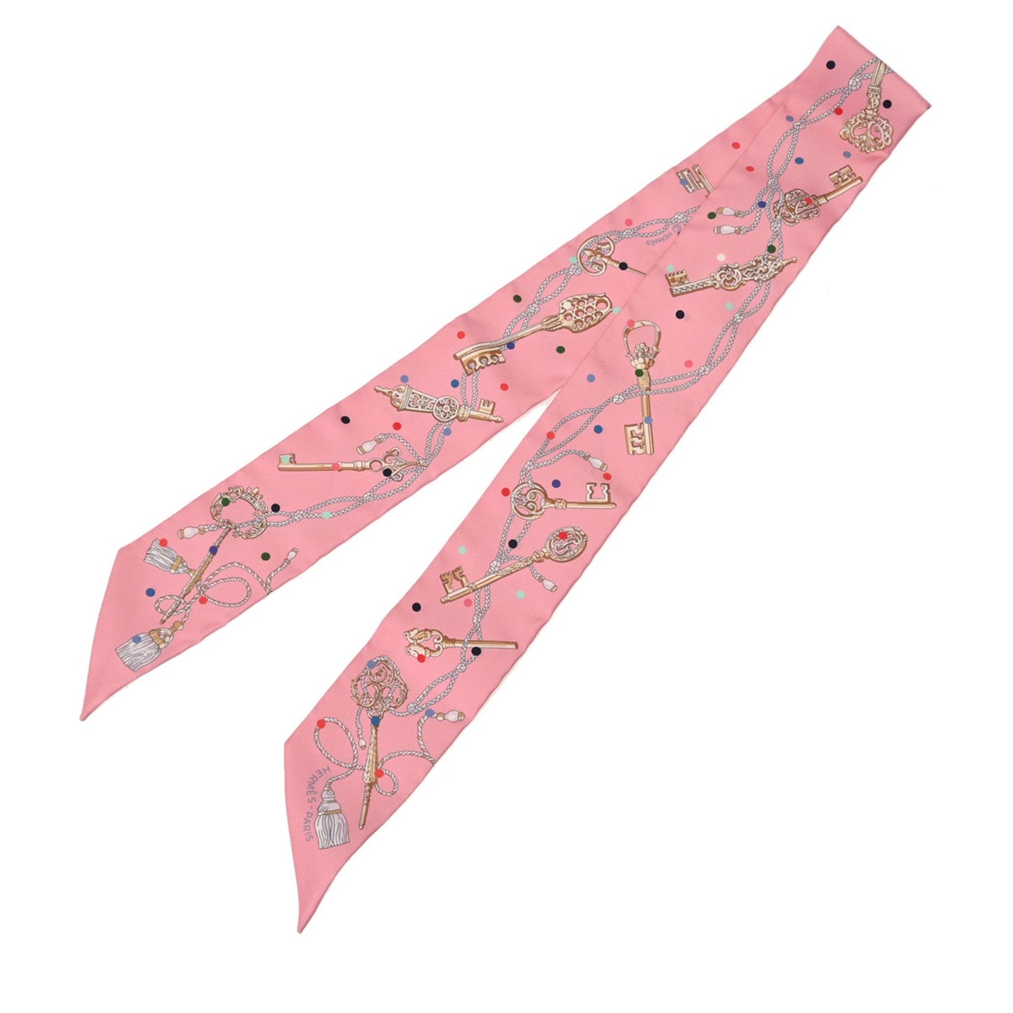 Hermes Twilly Les Cles Pois Rose
