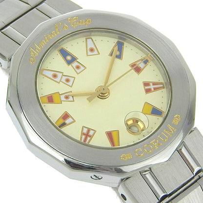 Corum Admiral'S Cup Watch 39.610.20 V050 Stainless Steel Quartz Analog Display Ivory Dial Admirals