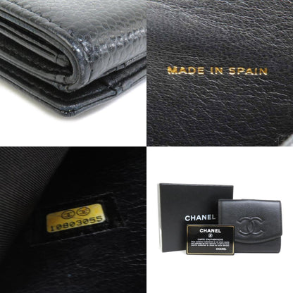 Chanel Bifold Wallet Coco Mark Leather Black