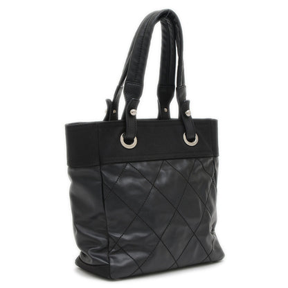 Chanel Paris Biarritz Tote Pm Bag Black Silver Hardware A34208